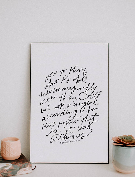 Print: Now to him who is able...