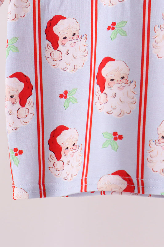 Blue santa claus bamboo pajama set