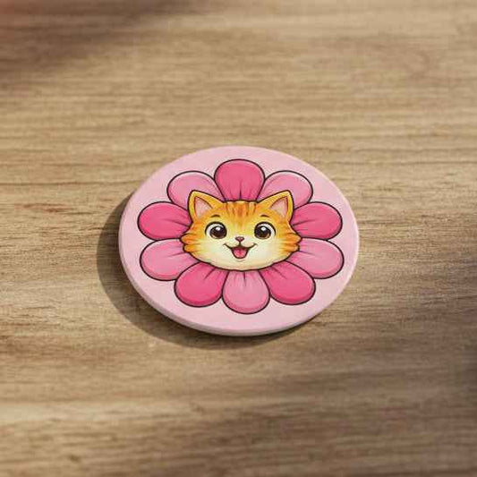 Blooming Cat Coaster – Tiny Burst of Joy