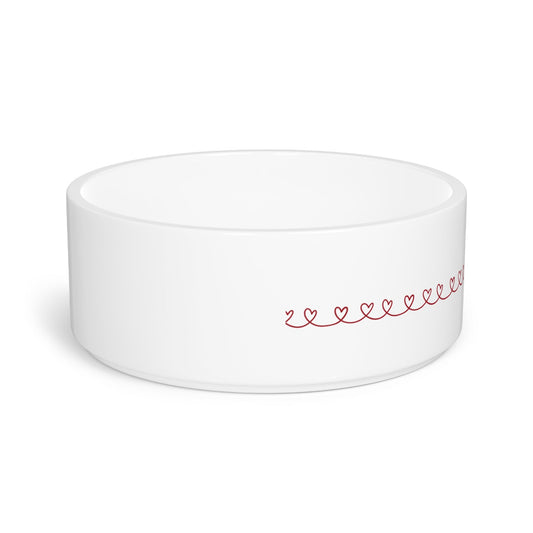 Love Line Ceramic Cat Bowl | Cat Love Design