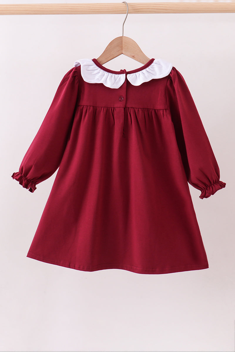 Premium Maroon Georgia bulldog applique dress