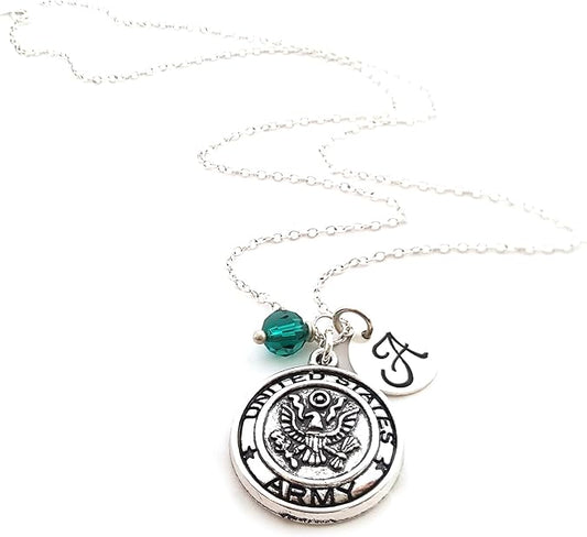 United States Army Personalized Sterling Silver Necklace
