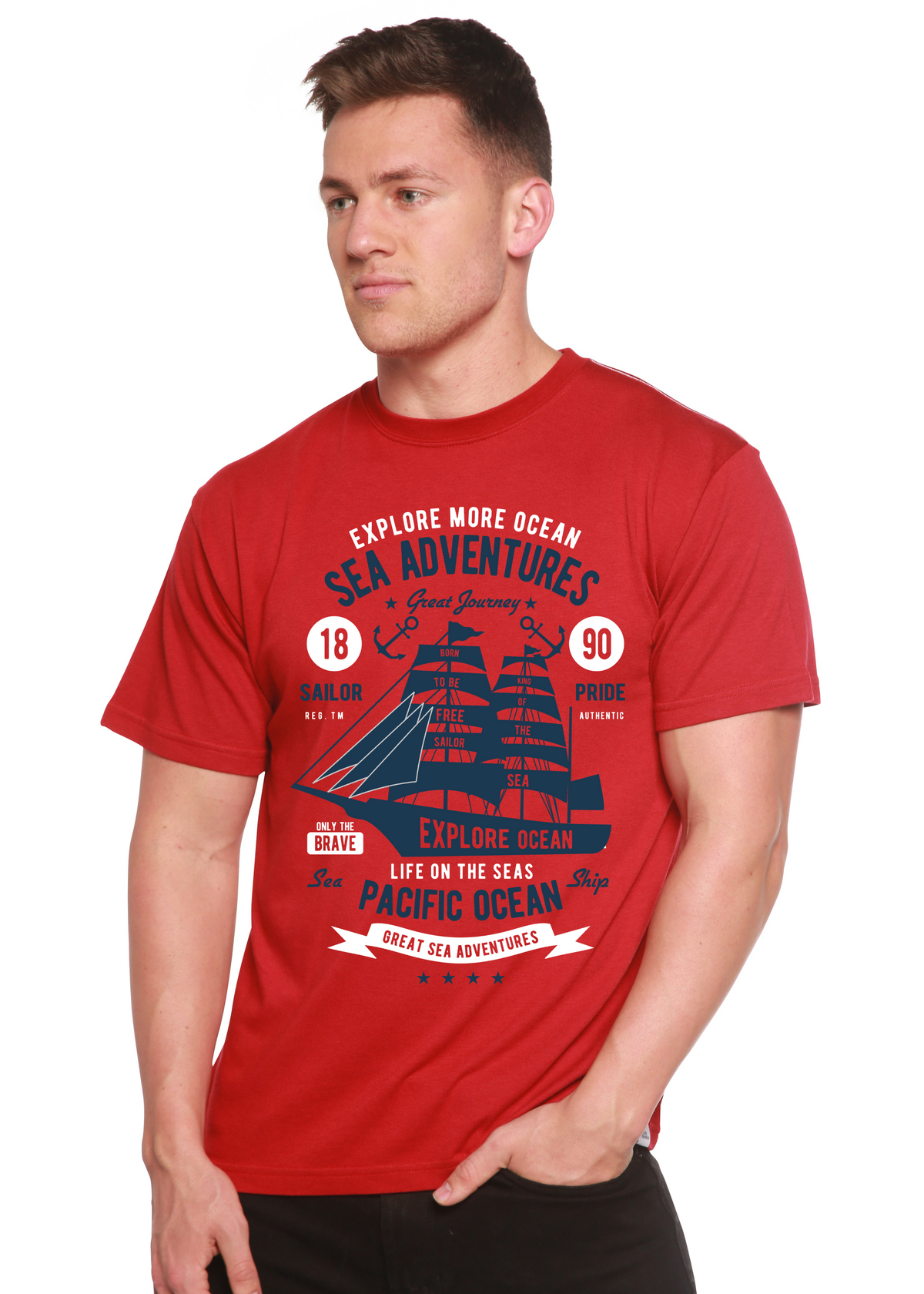 Sea Adventures Spun Bamboo® Men's Bamboo Viscose/Organic Cotton Short Sleeve Graphic T-Shirt