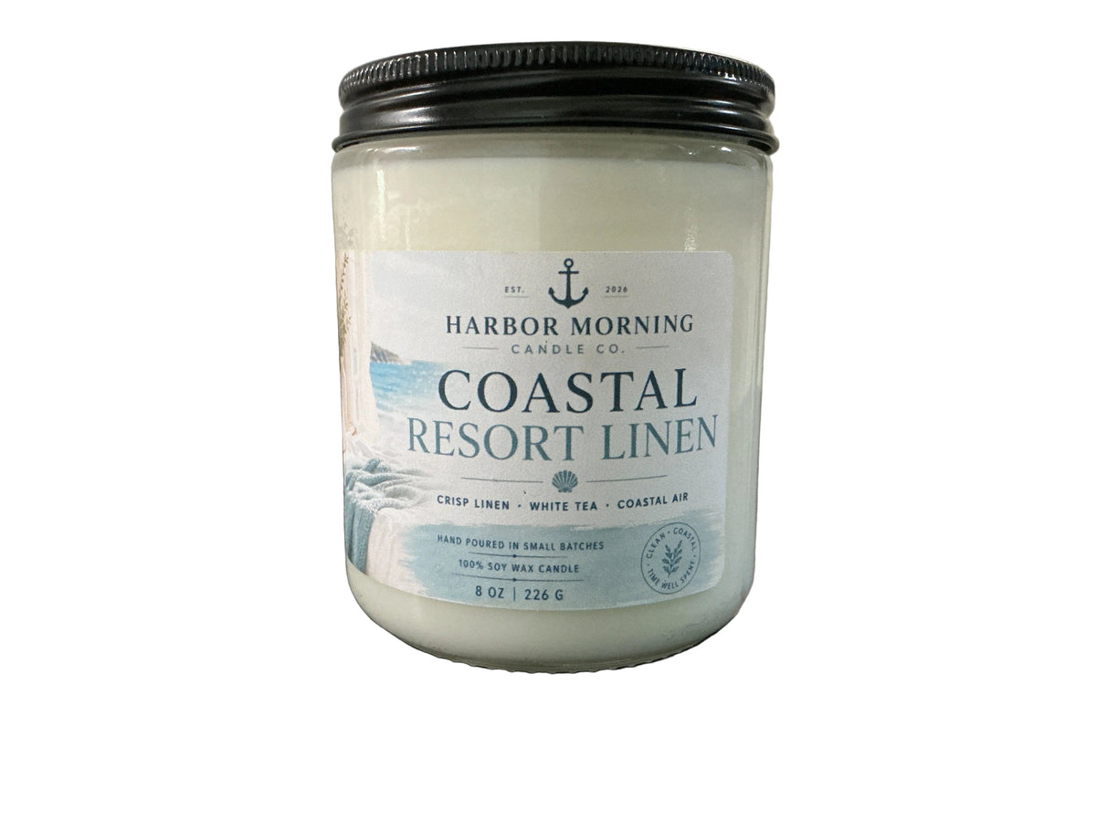 Coastal Resort Linen | 8 oz Soy Candle