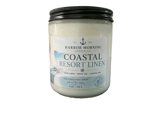 Coastal Resort Linen | 8 oz Soy Candle