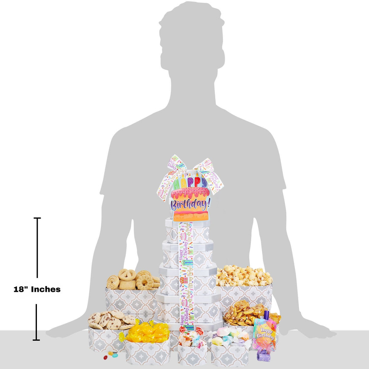 Happy Birthday Gift Tower of Treats