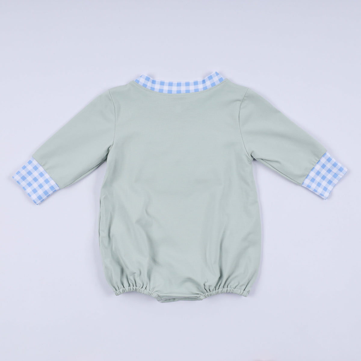 Sage cow hand smocked bubble