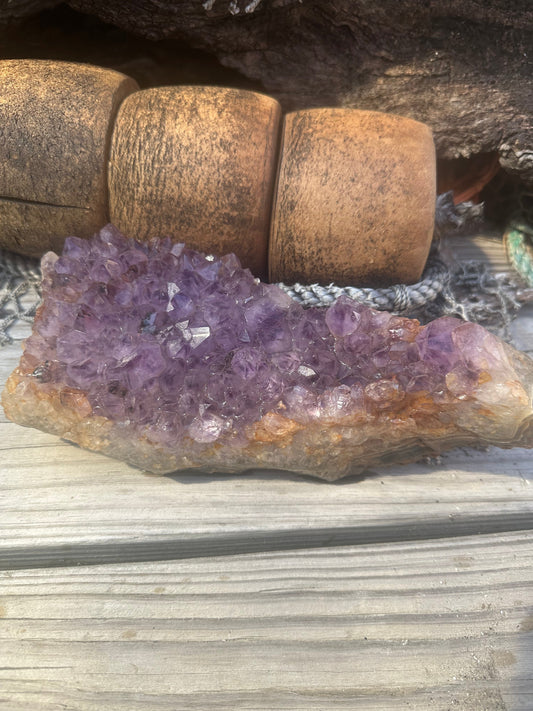 Natural Amethyst Cluster Crystal Specimen-Raw Purple Quartz Geode (9x3.4x3.8)