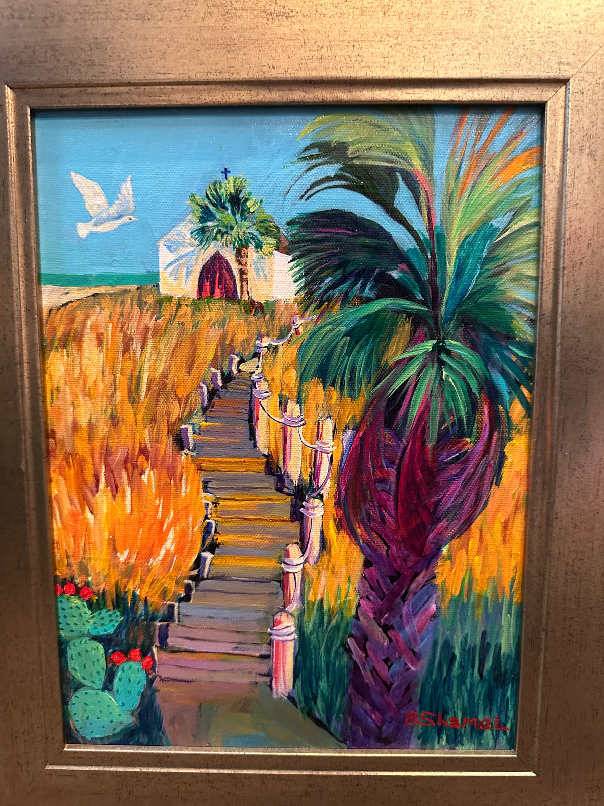 Betty Shamel – “Chapel in The Dunes” Acrylic Painting