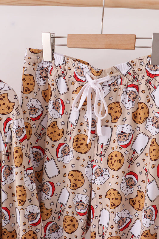 Santa milk biscuits bamboo mom pajamas set