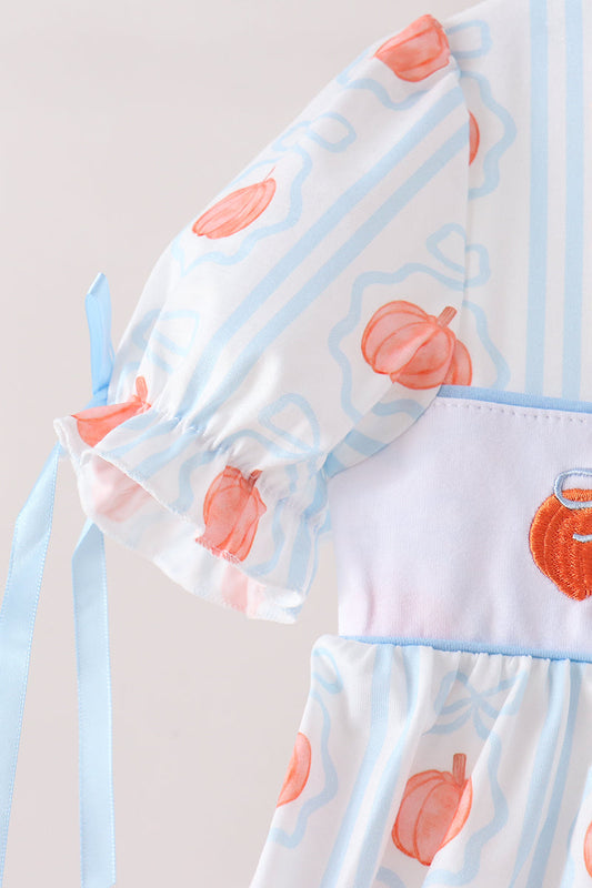 Blue Pumpkin Embroidery Ruffle Dress