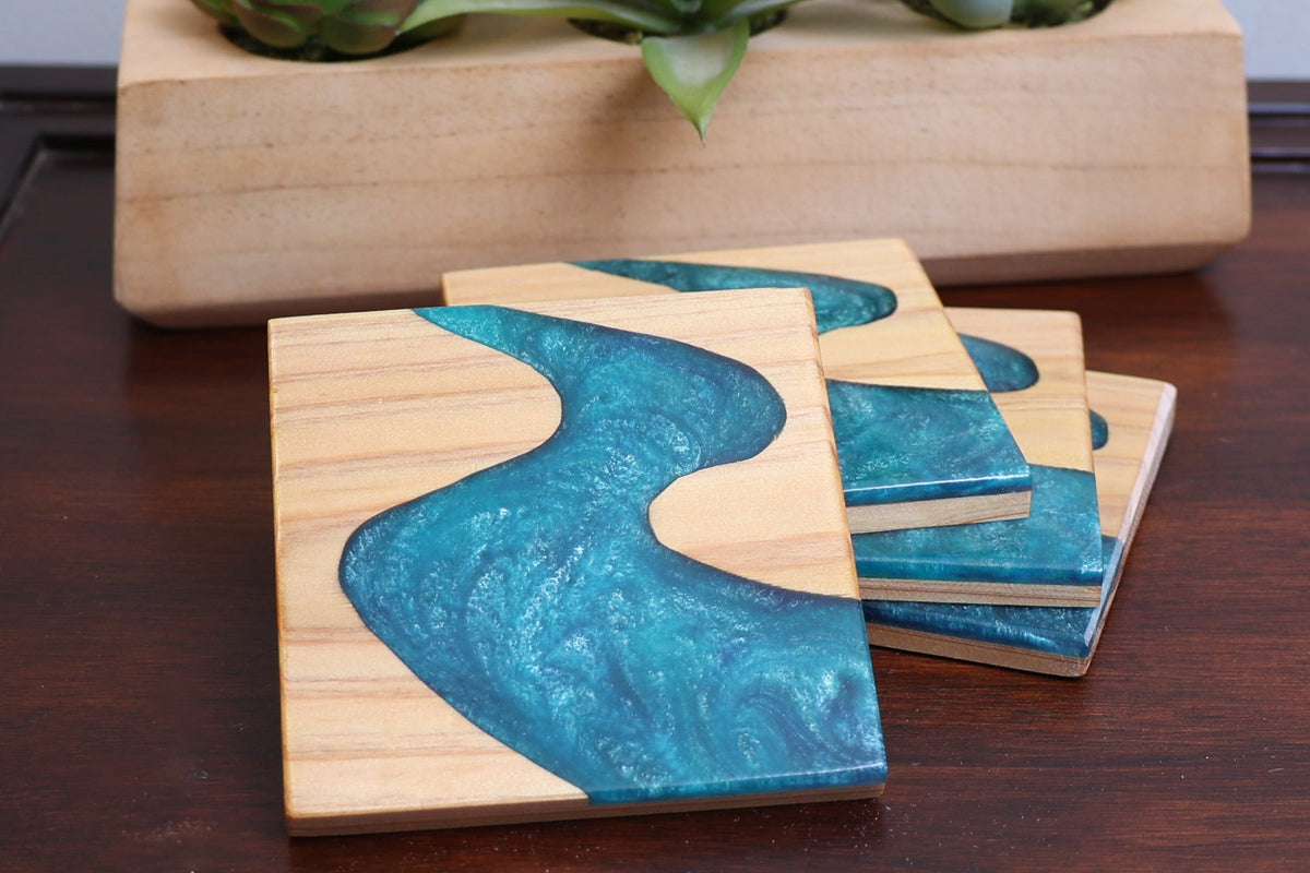 Resin River Coasters- Made to order