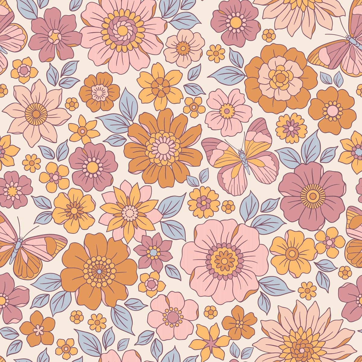 Retro Vintage Flowers Boho Dress