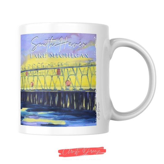 South Haven Lighthouse II -Water View Drinkware – Art Mugs & Tumblers