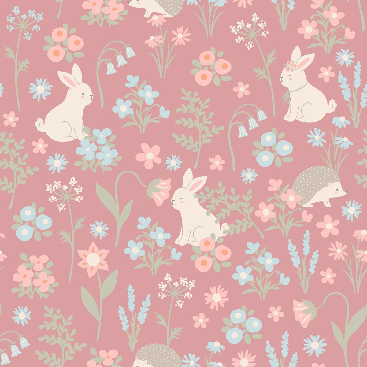 Pink Bunny Floral Emma's Racerback Dress