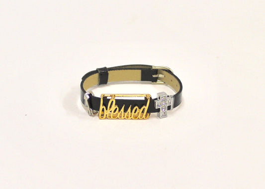 Blessed Slide Bracelet, Blessed Because of the Cross Slide Bracelet, Christian Jewelry Gift, Christian Gift, Baptism Gift, Confirmation Gift