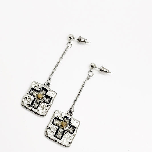 Mustard Seed Drop Dangle Earrings, Cross Mustard Seed Jewelry, Matthew 17 20, Mustard Seed Faith Jewelry, Scripture Gifts