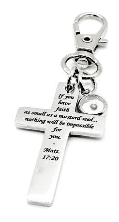 Mustard Seed Faith Cross Clip On Charm Stainless Steel Christian Gift Scripture Charm Matt 17 21 Inspirational Faith Gift