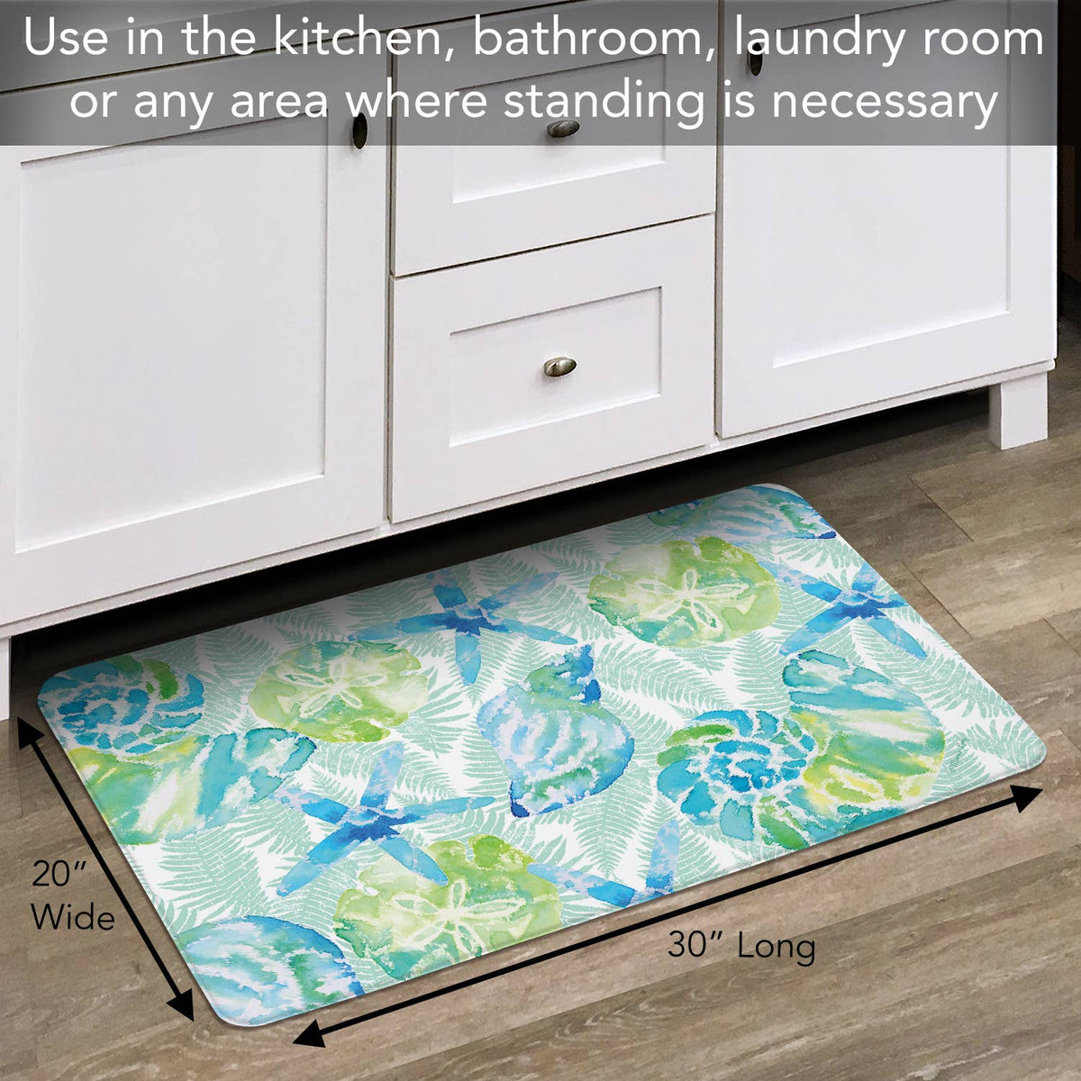 Isla Mona Coastal Decorative Vinyl Comfort Floor Mat