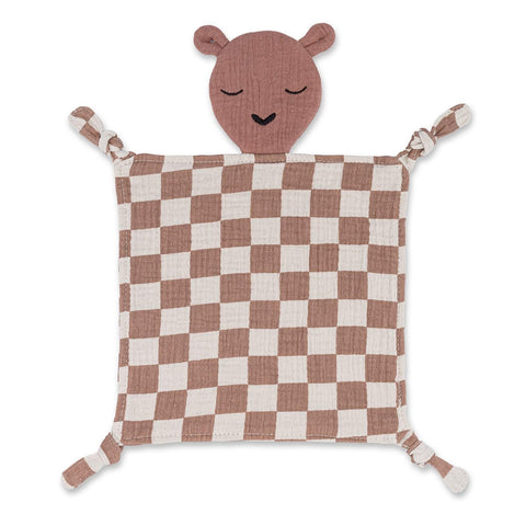 100% Muslin Lovey - Rosewood Checker