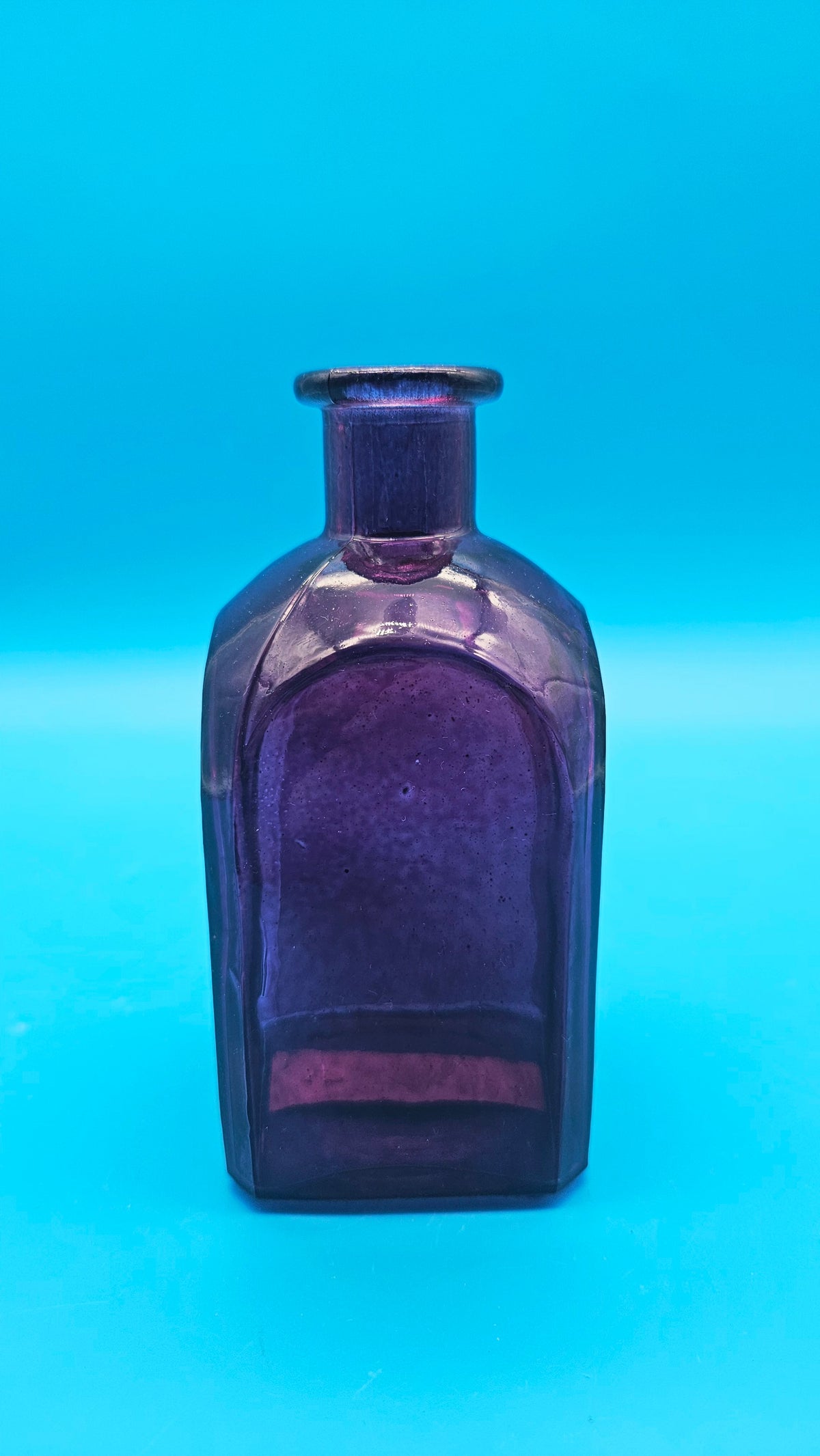 Vintage Square Glass Bottles – Available in Clear, Green, Pink, Red, Blue, Teal, Purple – 5.5" Tall