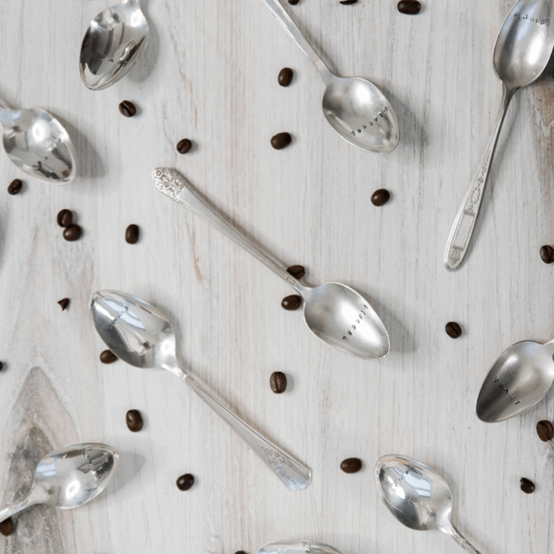 Smile Hand Stamped Vintage Coffee Spoon