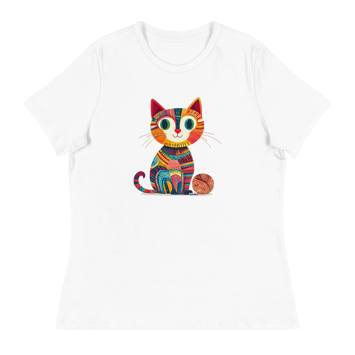 “Yarn Whiskers” Women’s Relaxed Fit T-Shirt – Designed by Nicole Snow