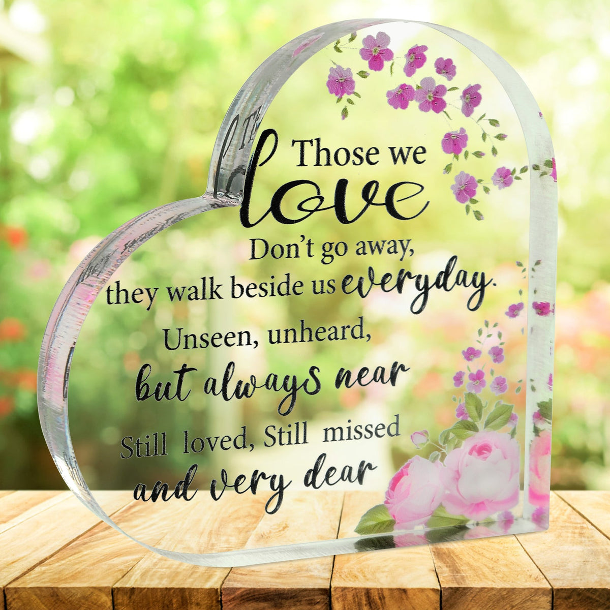 Memorial Heart With Gift Box - Acrylic Floral Design