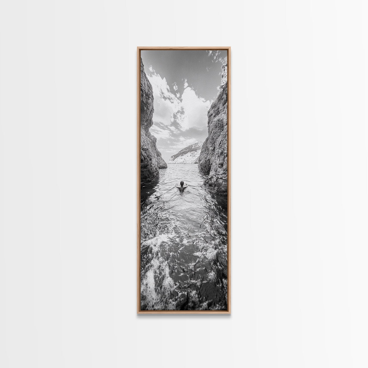 Ocean Escape, Cliff Swim, Travel Photography, Freedom Moment, Canvas Print, Minimalist Wall Art, Bathroom Decor, Beach House Art