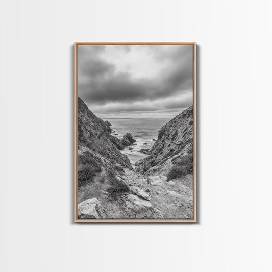 Ocean Cliffs, Rugged Coast, Seascape Photography, Travel Inspiration, Canvas Print, Hallway Wall Art, Coastal Modern Decor, Ocean View