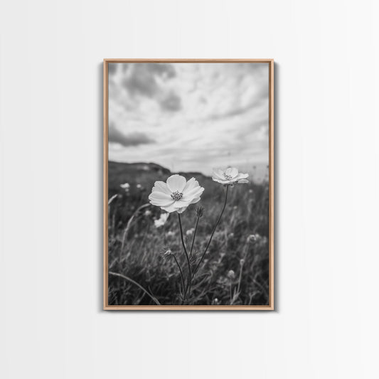 Wildflower Pair, Meadow Romance, Country Floral, Nature Canvas Print, Living Room Wall Art, Cottagecore Vibes, Farmhouse Botanical Print