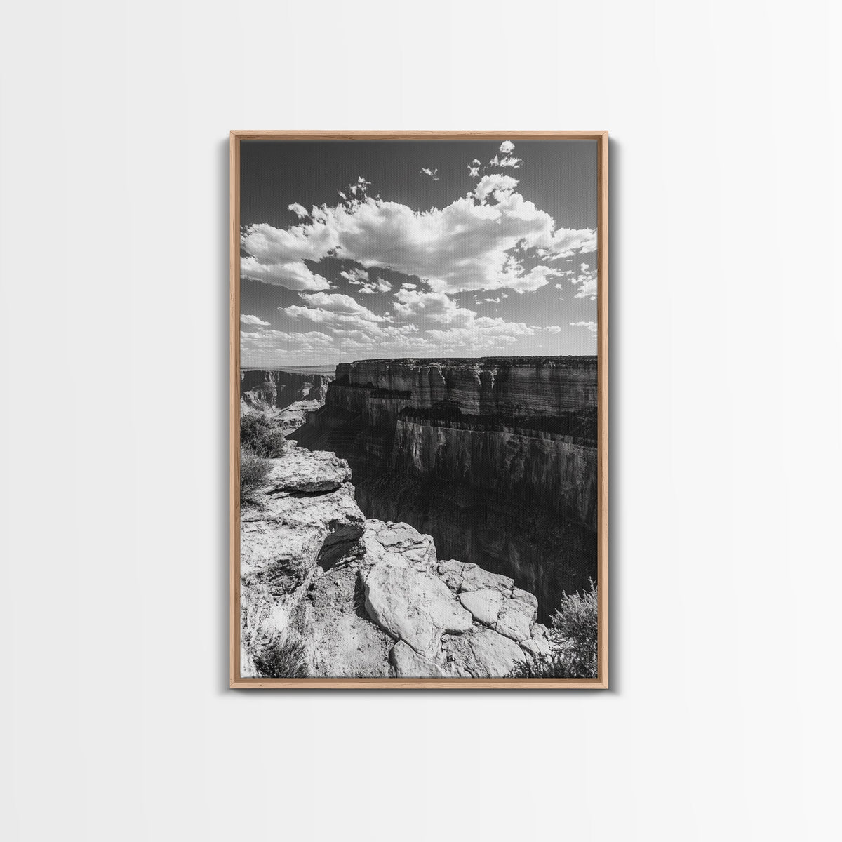 Grand Canyon, Desert, Clouds, Depth - Epic canyon view, Canvas Print, adventurous living room centerpiece, nature-inspired wall art
