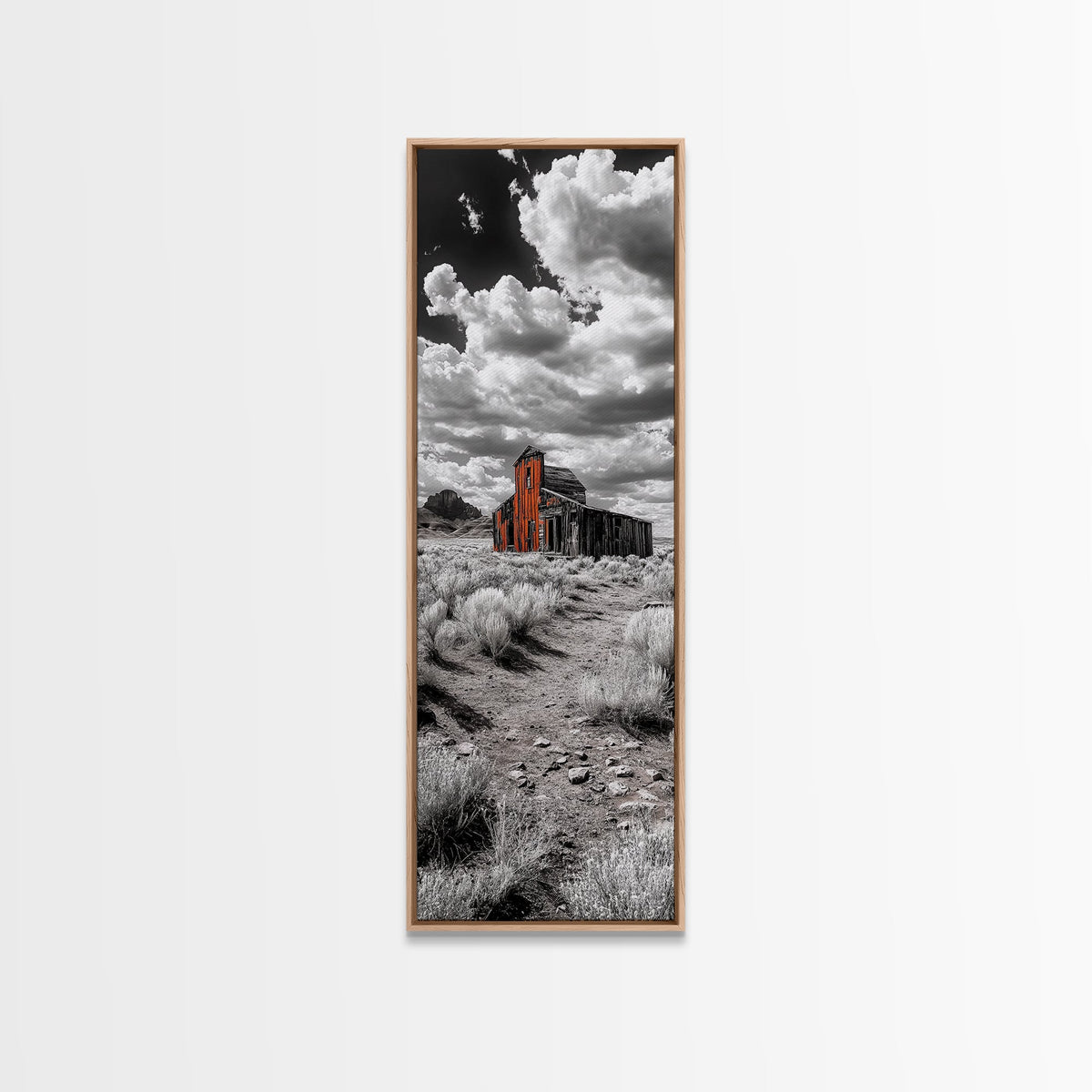 Abandoned Barn, Desert Mood, Old West Vibes, Rustic Autumn Scene, Canvas Print, Farmhouse Wall Decor, Entryway Art