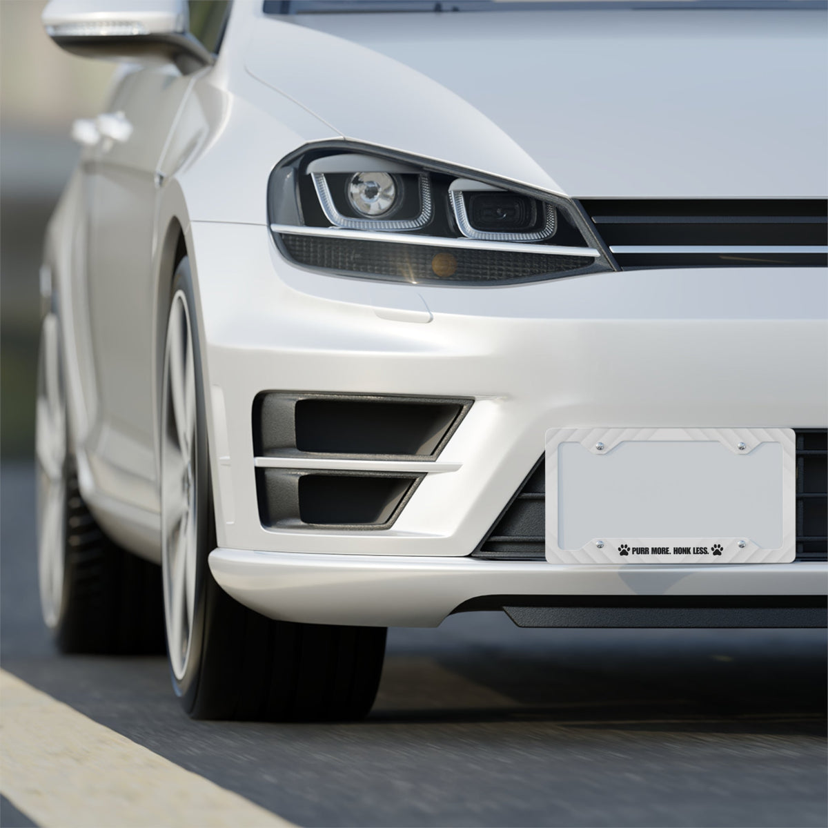 Purr More. Honk Less. – Cat Lover License Plate Frame