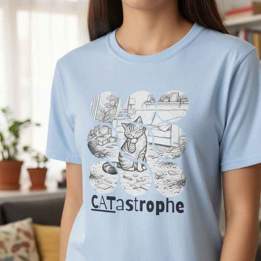 CATastrophe Cat Paw Unisex T-Shirt – Funny Cat Chaos Graphic Tee