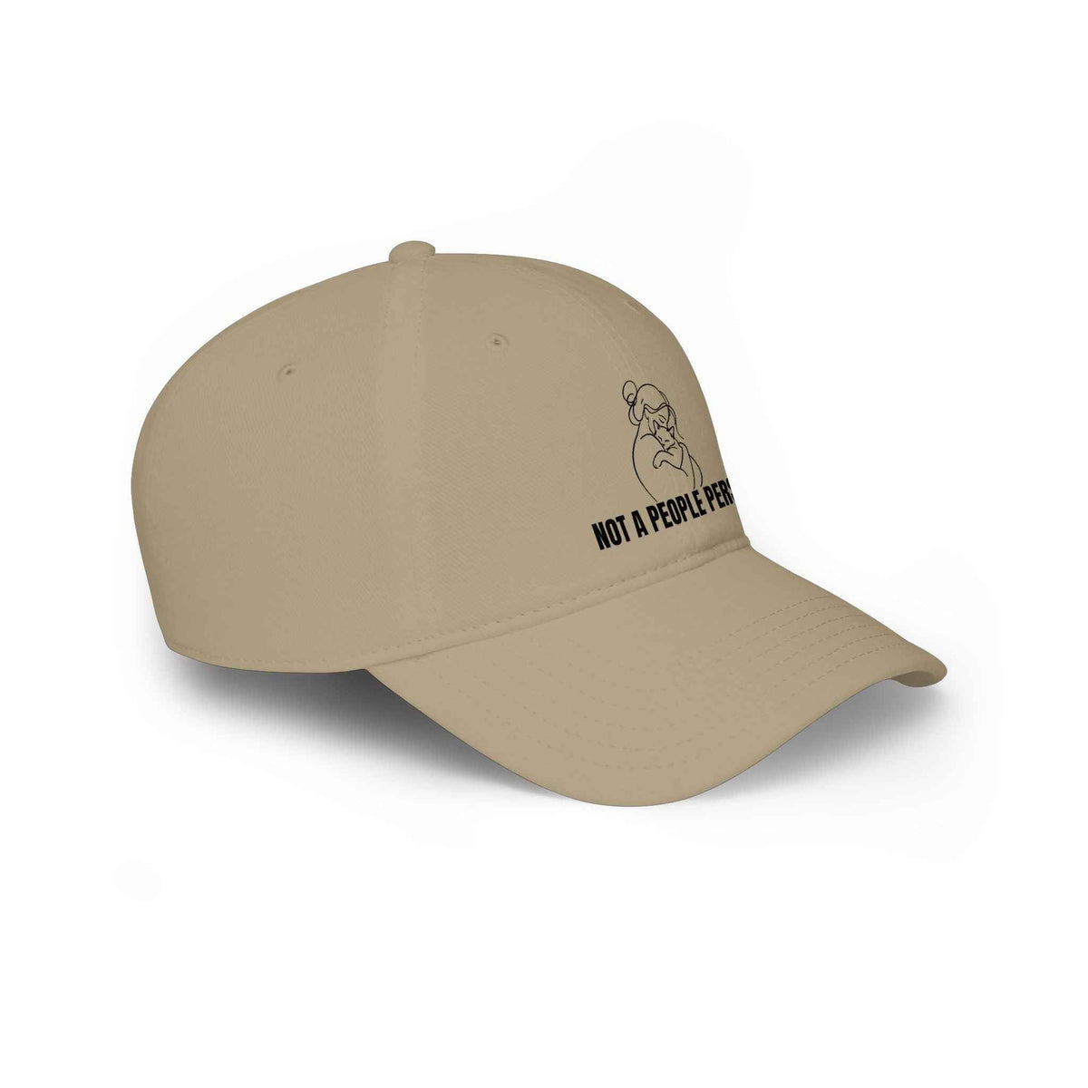 “Not a People Person” Cat Line Art Hat – Low Profile Cotton Cap (Unbothered Edition)