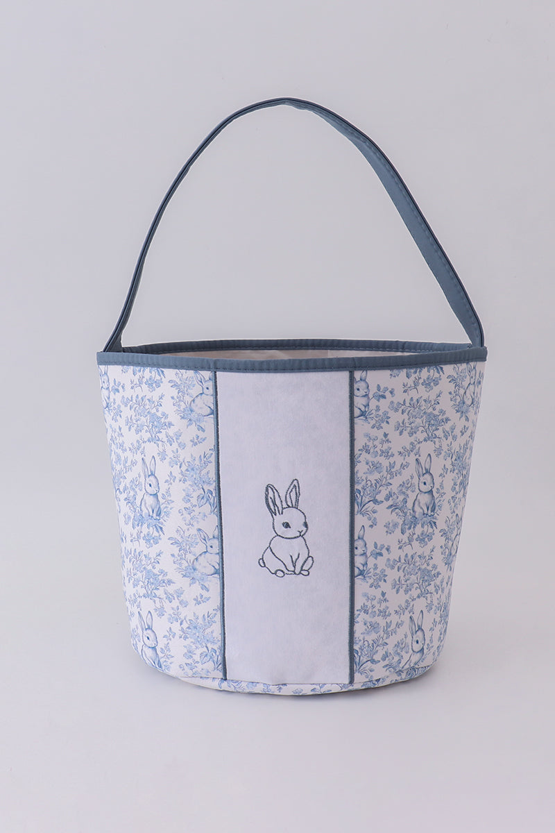 Blue bunny floral basket