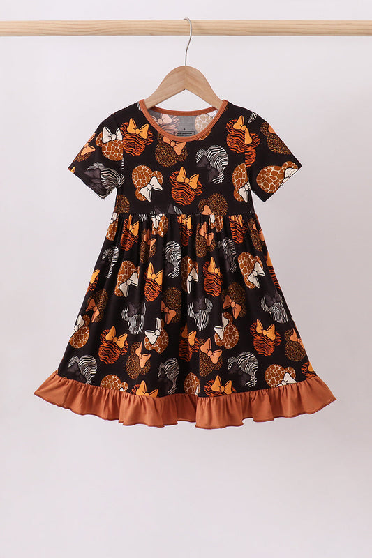 Brown character bamboo dress