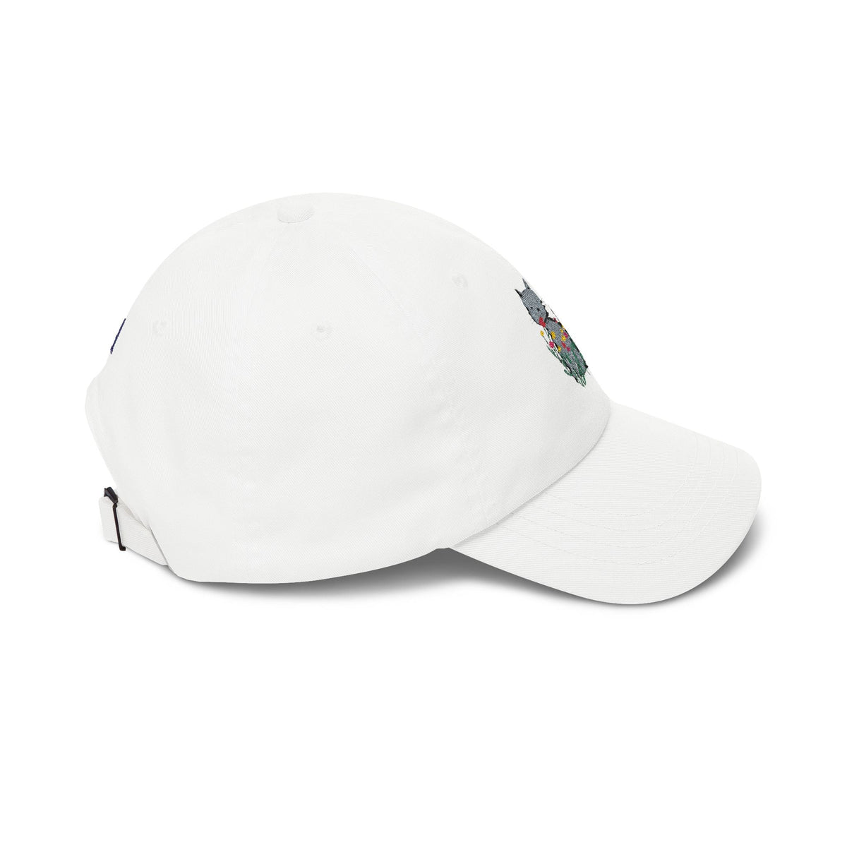 Floral Cat Embroidered Hat – Soft Garden Cat Cotton Cap
