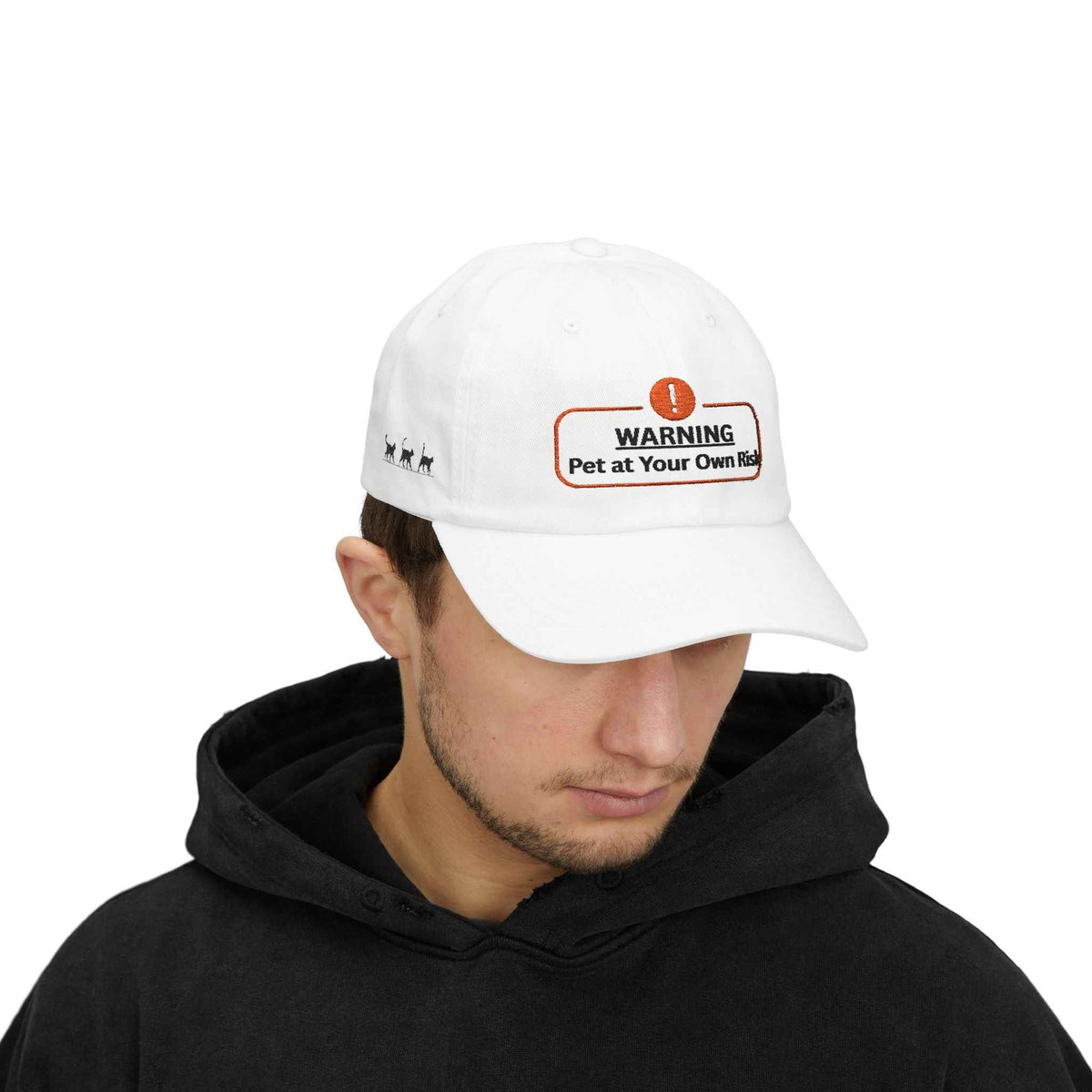 Warning: Pet at Your Own Risk Hat – Sassy Cat Embroidered Dad Cap