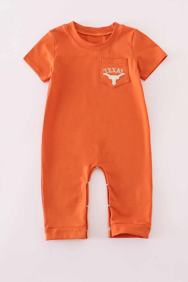 Rust Texas embroidery romper