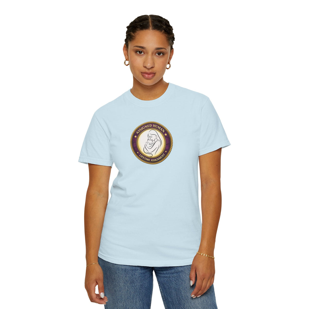 Assigned Human – Lifetime Assignment T-Shirt | Cat Lover Seal Tee