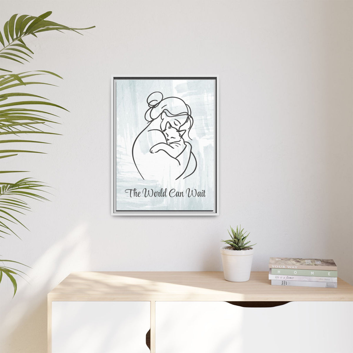 The World Can Wait Cat Canvas Print