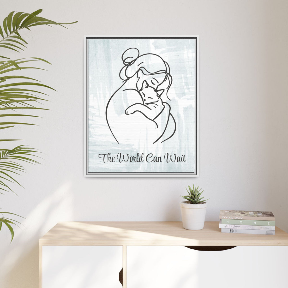 The World Can Wait Cat Canvas Print