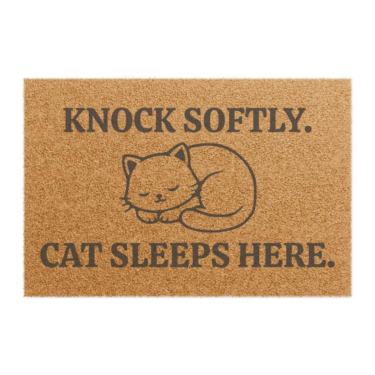 Cute Cat Lover Doormat – Knock Softly Entryway Mat