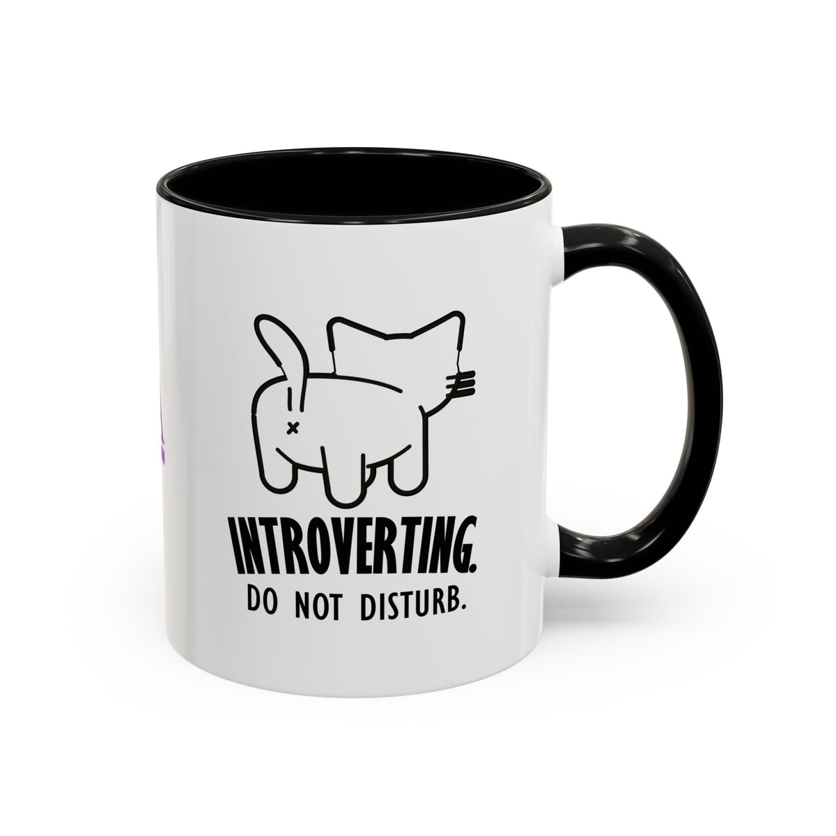 Introverting. Do Not Disturb. Two-Tone Cat Coffee Mug (11oz & 15oz)