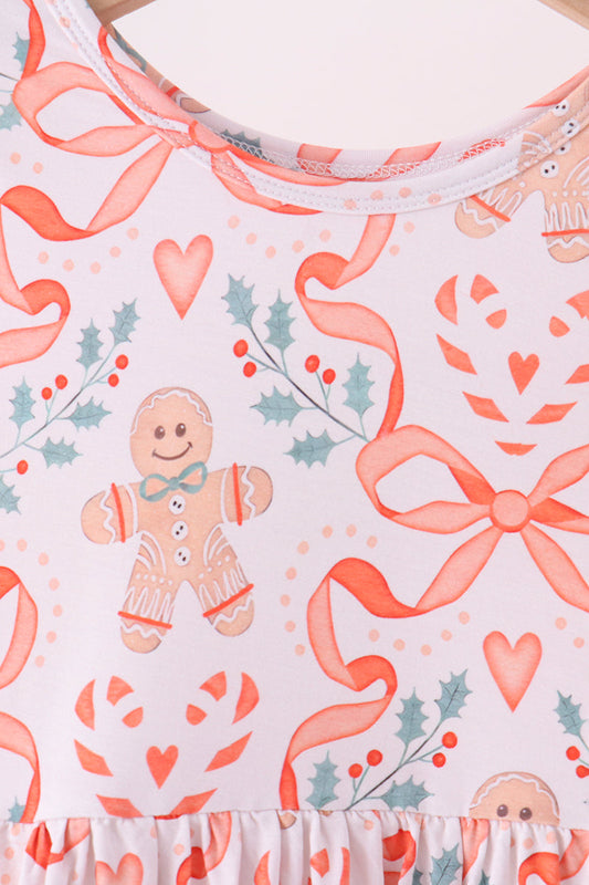 Coral gingerbread bamboo pants set