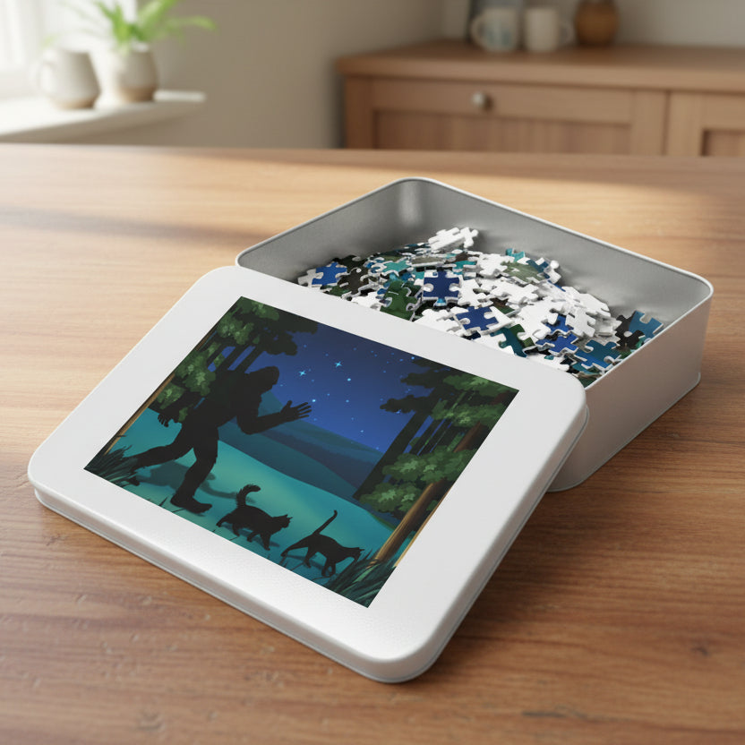 Catsquatch Midnight Walk Puzzle – Cats, Stars & Quiet Wonder