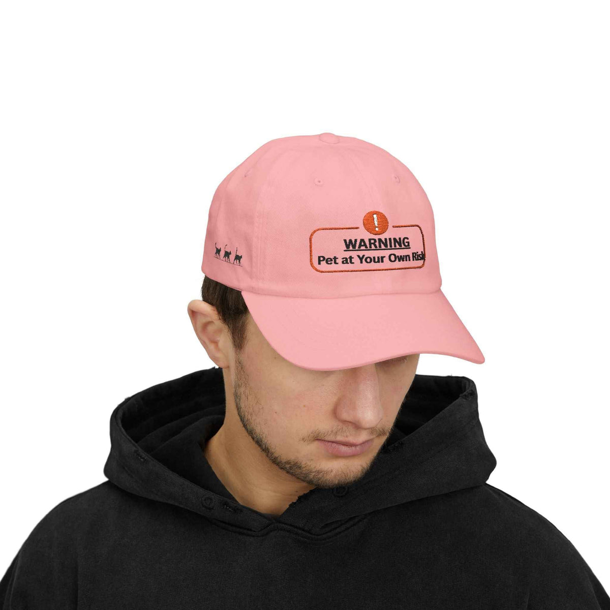 Warning: Pet at Your Own Risk Hat – Sassy Cat Embroidered Dad Cap