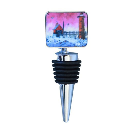 Wine Bottle Stopper: Grand Haven Lighthouse